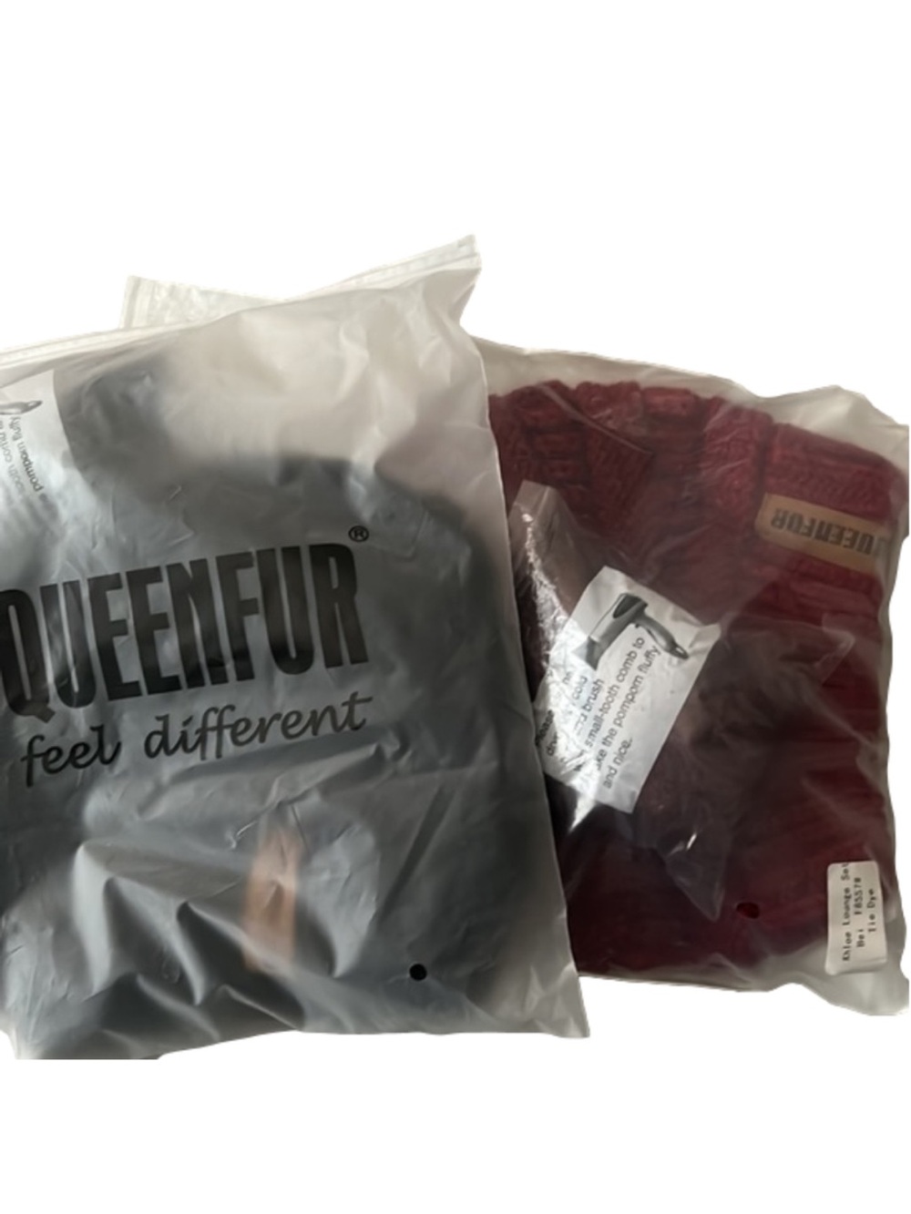 Queensfur Cozy Hats (2) in Black/Burgundy
w/removable PomPom New